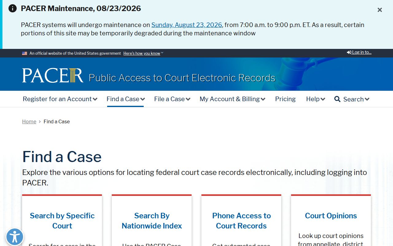 Habersham County case search federal PACER route