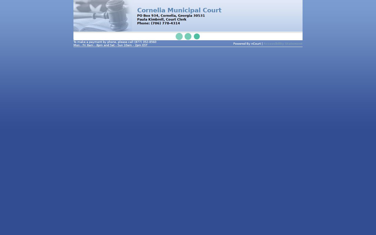Cornelia court docket nCourt payment channel