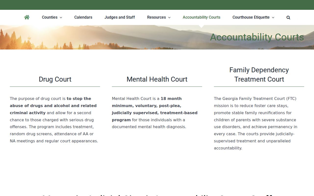 Habersham County criminal docket accountability court information