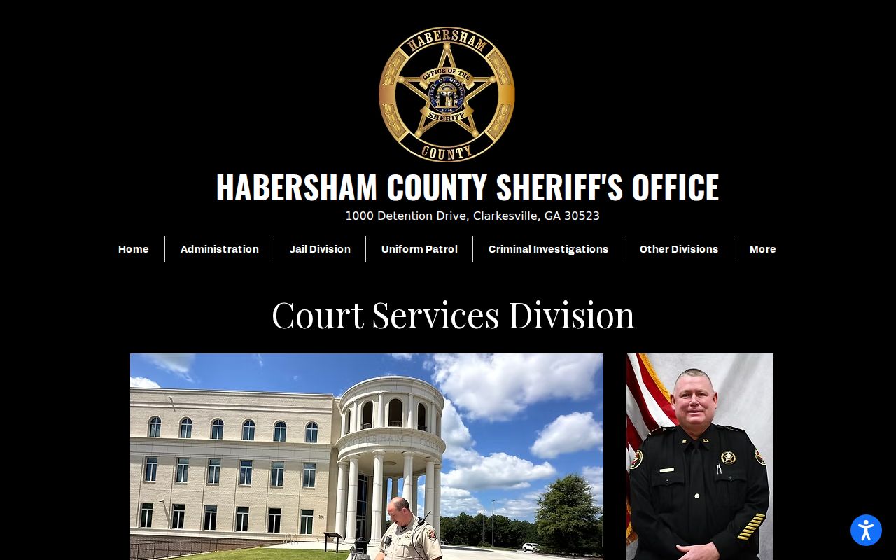 Court Services entrance for Habersham County court docket visitors