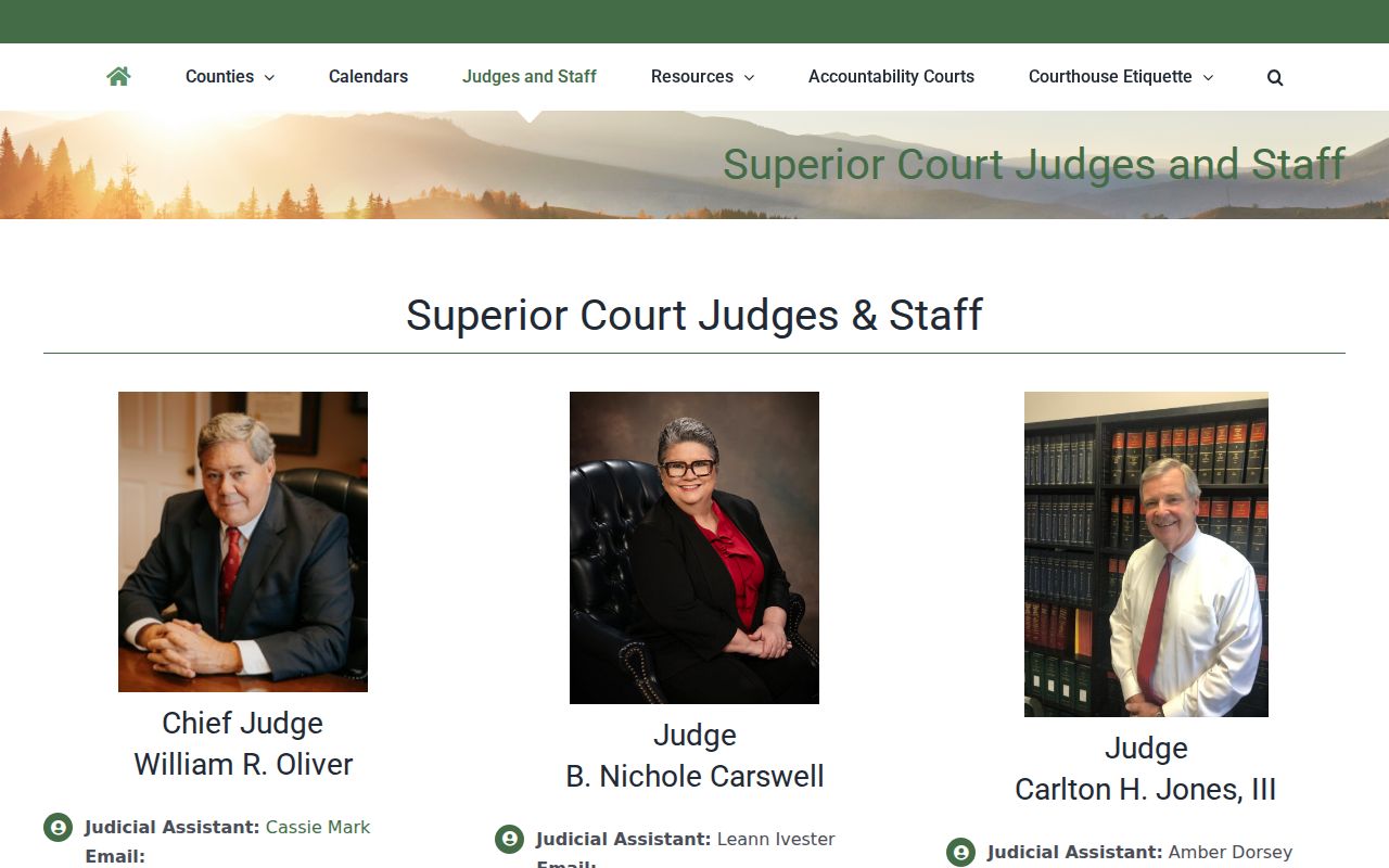 Judges and staff connected with the Habersham County court docket