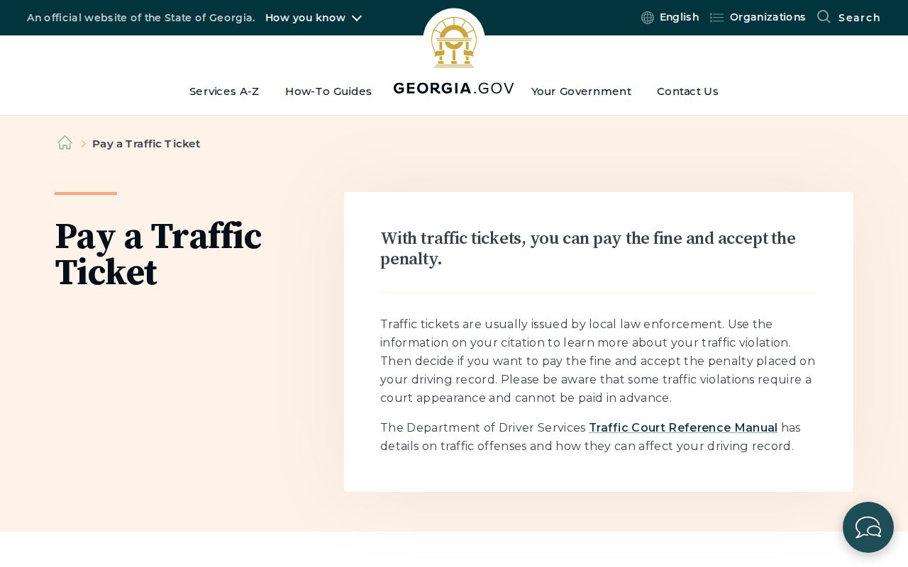 Georgia payment guidance for Habersham County traffic court records